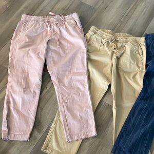 4 LLBean lakewashed pull on chinos. Size 6 petite.